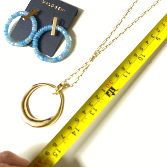 Halogen  Faceted Beaded Circle Earrings Necklace - Picture 3 of 4